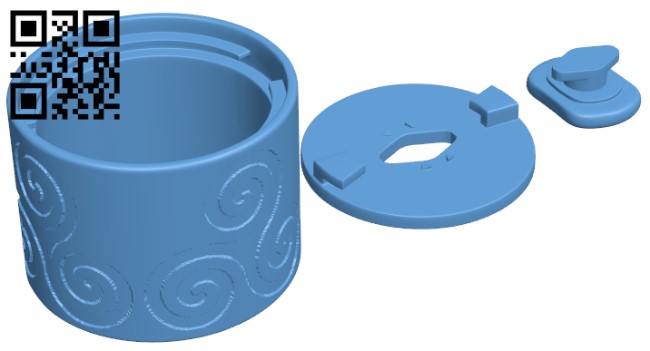 Jar plus lid H010226 file stl free download 3D Model for CNC and 3d printer