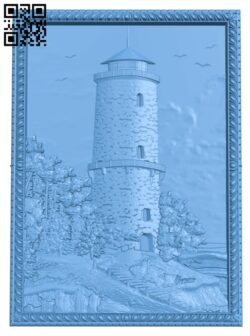 Lighthouse painting T0002480 download free stl files 3d model for CNC wood carving