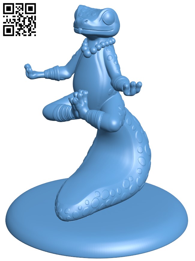Meditating Lizard H010078 file stl free download 3D Model for CNC and 3d printer