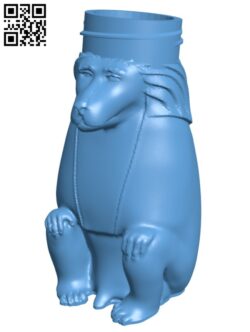 Monkey with bottle cap hat H010243 file stl free download 3D Model for CNC and 3d printer