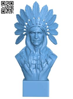 Native American Bust H010245 file stl free download 3D Model for CNC and 3d printer