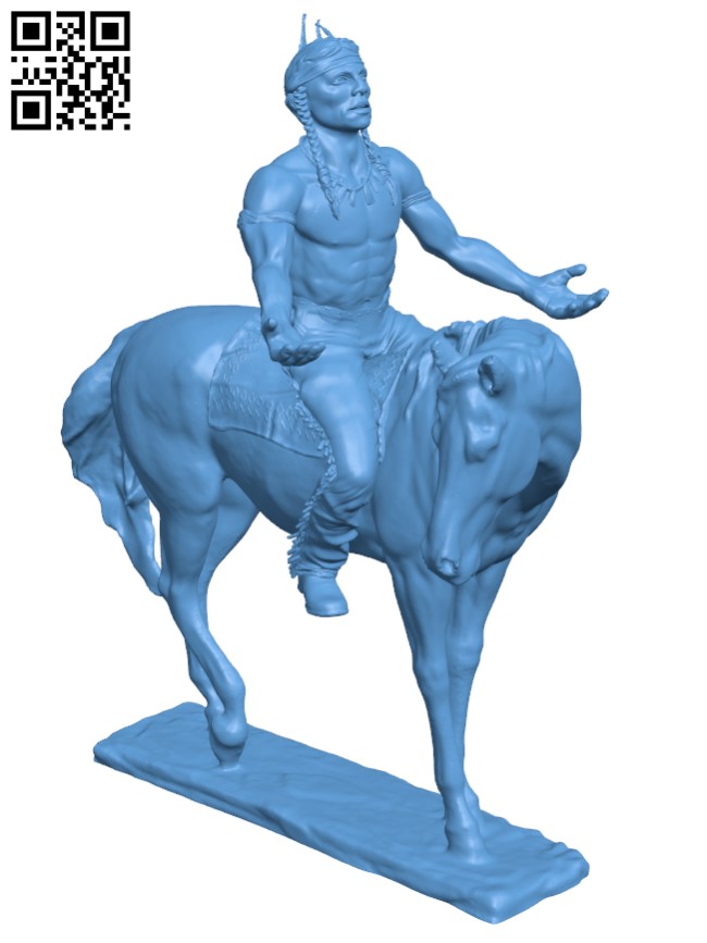 Native Rider Figure H010248 file stl free download 3D Model for CNC and 3d printer