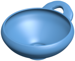 One-handled bowl with decorated rim H010193 file stl free download 3D Model for CNC and 3d printer