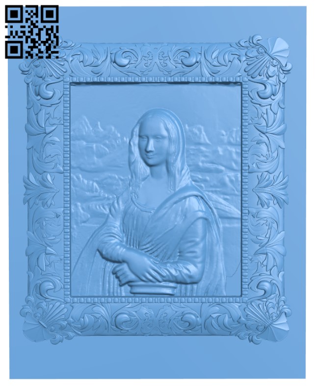 Painting of Mona Lisa T0002503 download free stl files 3d model for CNC wood carving