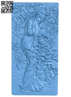 Painting of a winter lady T0002412 download free stl files 3d model for CNC wood carving