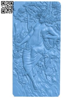 Painting of an autumn lady T0002413 download free stl files 3d model for CNC wood carving