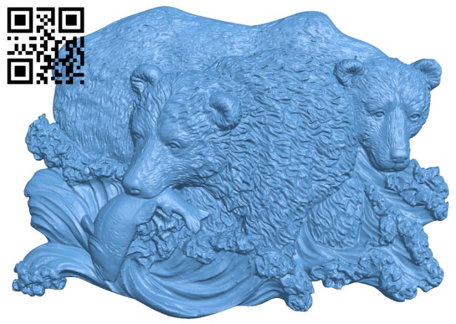 Painting of bears T0002501 download free stl files 3d model for CNC wood carving