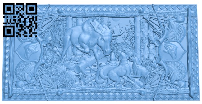 Painting of dogs and moose T0002552 download free stl files 3d model for CNC wood carving