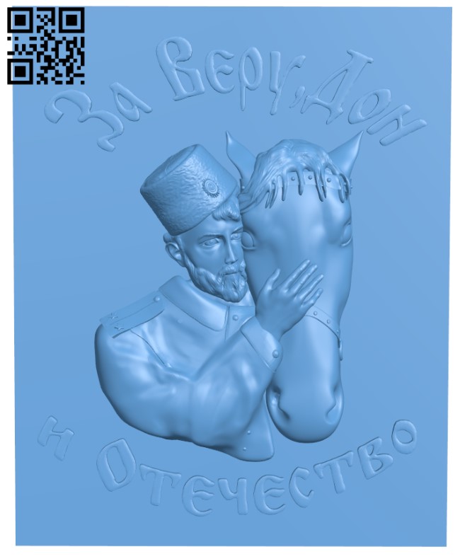 Painting of the Cossack T0002353 download free stl files 3d model for CNC wood carving