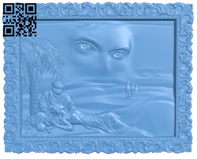 Painting of the mirage women T0002505 download free stl files 3d model for CNC wood carving