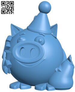 Pig with a bag of gifts H010306 file stl free download 3D Model for CNC and 3d printer
