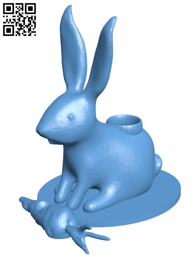 Rabbit sharpie holder H010088 file stl free download 3D Model for CNC and 3d printer