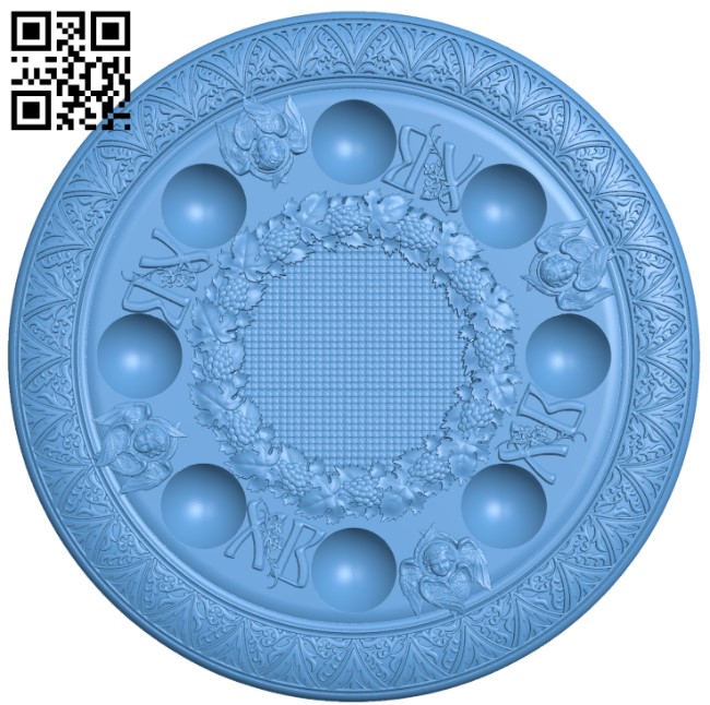 Round pattern T0002527 download free stl files 3d model for CNC wood carving