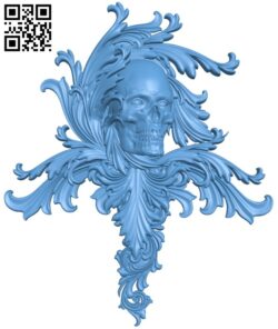Skull pattern T0002428 download free stl files 3d model for CNC wood carving