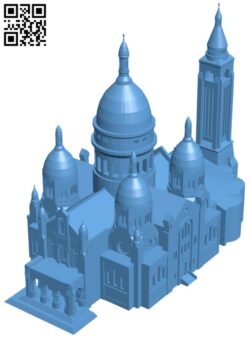 The Basilica of the Sacred Heart of Paris H010149 file stl free download 3D Model for CNC and 3d printer