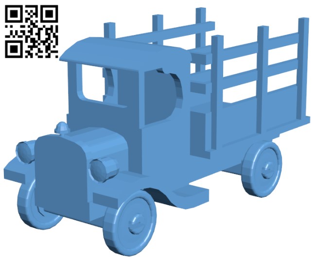 Truck wood vintage toy H010162 file stl free download 3D Model for CNC and 3d printer
