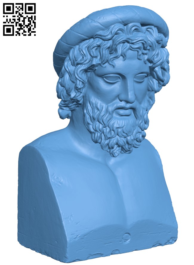 Bust of Asclepius H010333 file stl free download 3D Model for CNC and 3d printer