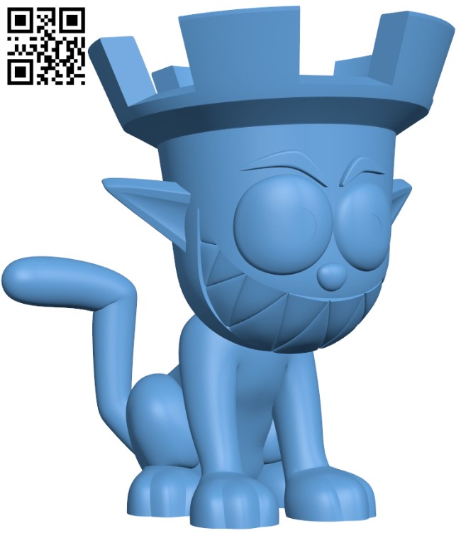 Castle cat pencil holder H010551 file stl free download 3D Model for CNC and 3d printer