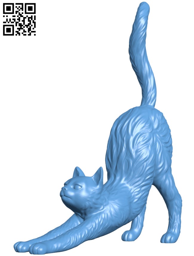 Cat stretching H010511 file stl free download 3D Model for CNC and 3d printer