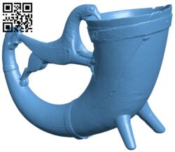 Drinking horn H010446 file stl free download 3D Model for CNC and 3d printer