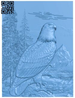 Eagle painting T0002892 download free stl files 3d model for CNC wood carving
