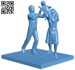 Family in town H010600 file stl free download 3D Model for CNC and 3d printer