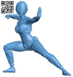 Female cyberpunk warrior H010486 file stl free download 3D Model for CNC and 3d printer