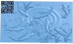 Fish and lotus painting T0002874 download free stl files 3d model for CNC wood carving