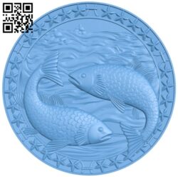 Fish painting T0002691 download free stl files 3d model for CNC wood carving