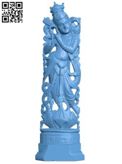 Krishna playing the flute H010527 file stl free download 3D Model for CNC and 3d printer