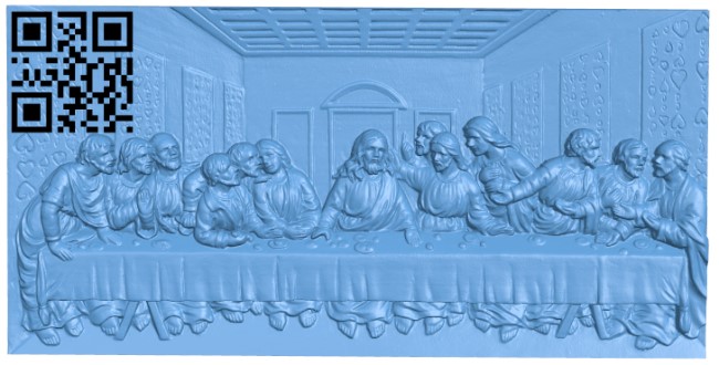 Last supper painting T0002934 download free stl files 3d model for CNC wood carving