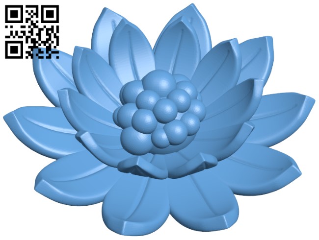 Lotus flower H010349 file stl free download 3D Model for CNC and 3d printer