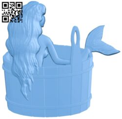 Mermaid painting T0002835 download free stl files 3d model for CNC wood carving