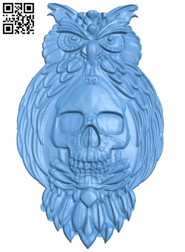 Owl amulet T0002911 download free stl files 3d model for CNC wood carving