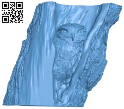 Owl in the hollow T0002913 download free stl files 3d model for CNC wood carving