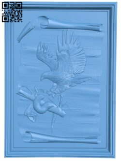 Painting of a hunting eagle T0002659 download free stl files 3d model for CNC wood carving