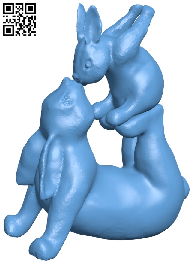Rabbit mom and bunny baby H010629 file stl free download 3D Model for CNC and 3d printer