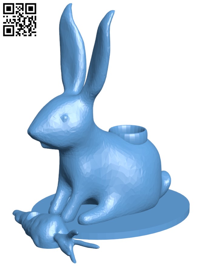 Rabbit sharpie holder H010630 file stl free download 3D Model for CNC and 3d printer