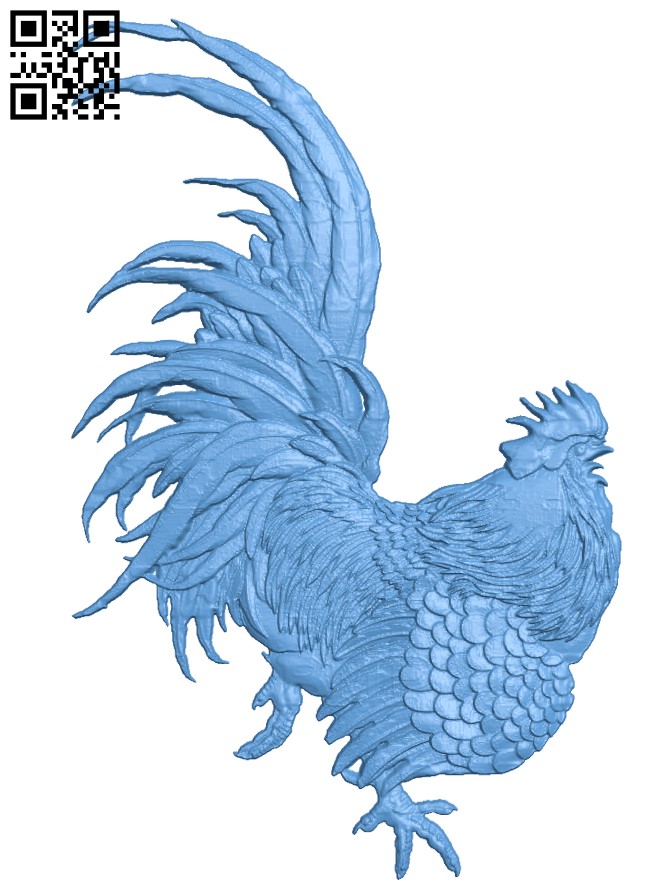 Rooster T0002704 download free stl files 3d model for CNC wood carving