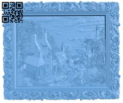 Seaside village painting T0002749 download free stl files 3d model for CNC wood carving