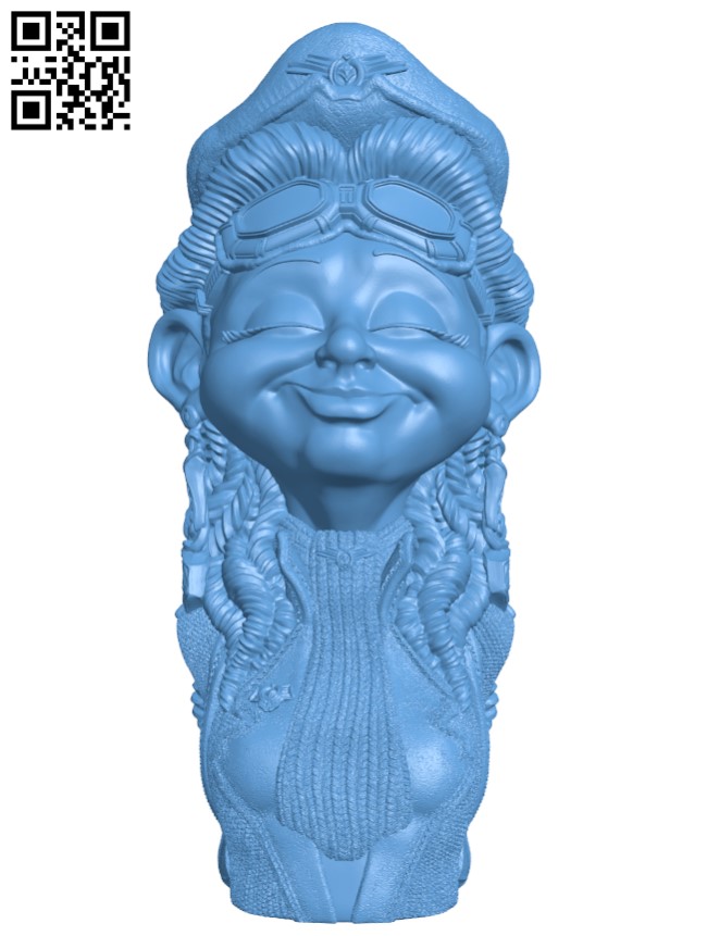 The cheerful pilot H010417 file stl free download 3D Model for CNC and 3d printer