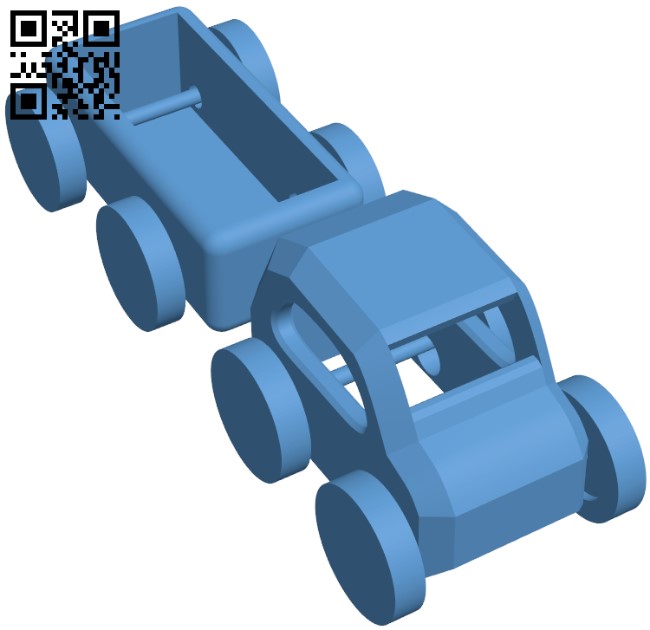 Toy car trailer H010407 file stl free download 3D Model for CNC and 3d printer