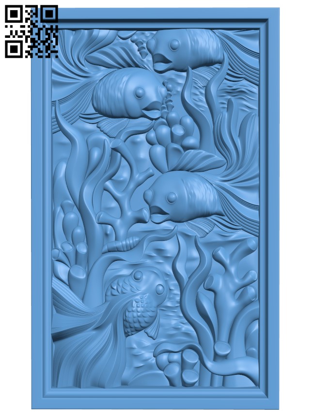 Undersea world painting T0002750 download free stl files 3d model for CNC wood carving