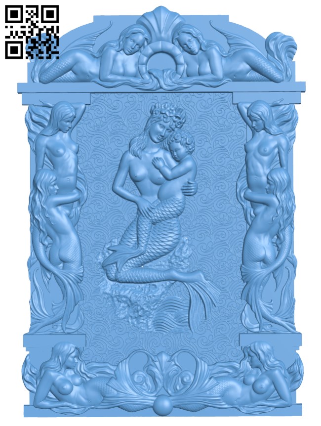 Underwater Christmas painting T0002730 download free stl files 3d model for CNC wood carving