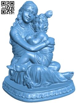 Yashoda with Krishna H010586 file stl free download 3D Model for CNC and 3d printer