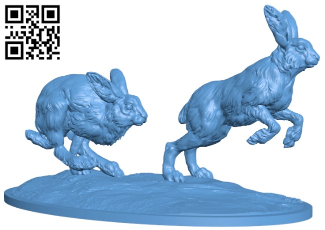 Arctic Hares Run H010752 file stl free download 3D Model for CNC and 3d printer