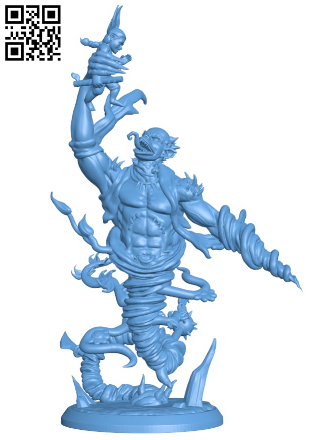 Baby Krishna & Trinavarta The Tornado Demon H010941 file stl free download 3D Model for CNC and 3d printer