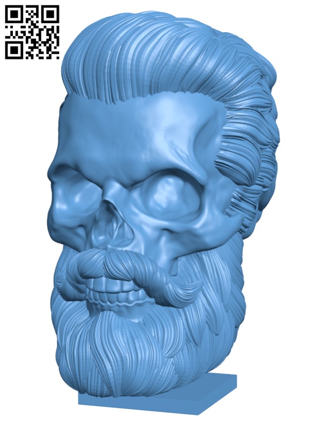 Beard skull H010755 file stl free download 3D Model for CNC and 3d printer