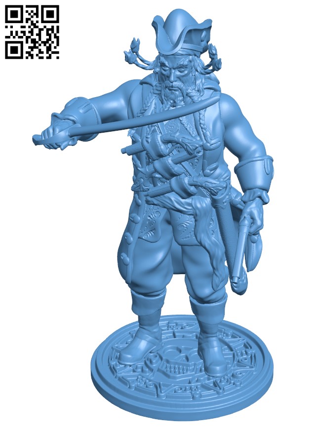 Blackbeard - Cursed Pirates Promo H010758 file stl free download 3D Model for CNC and 3d printer