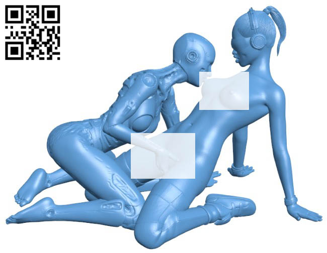 Cybergirls - Jenna and her robot H010897 file stl free download 3D Model for CNC and 3d printer